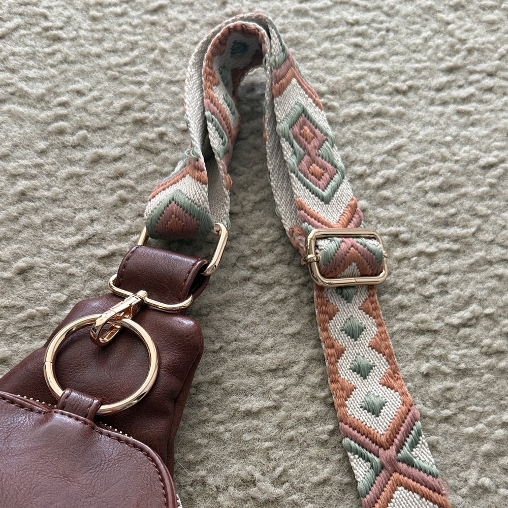 Altar'd State Brown Backpack With Patterned Strap - image 3